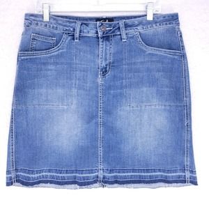 Earl Raw Hem Denim Skirt Womens Size 14 Casual Pants
